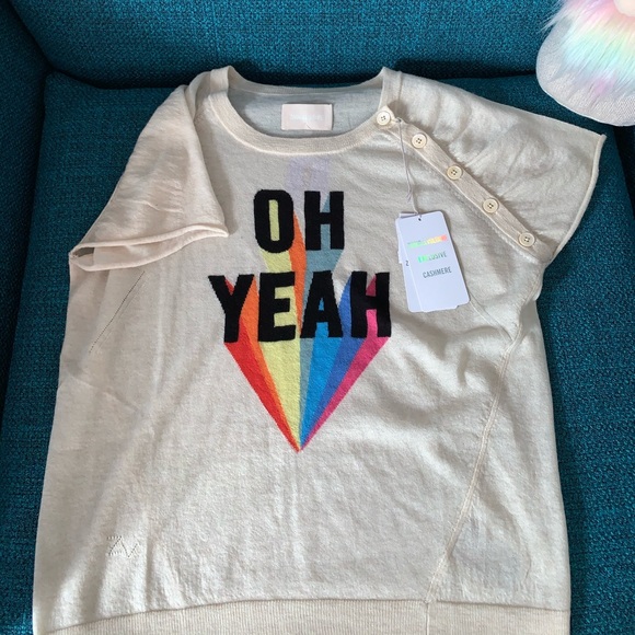 NWT Zadig & Voltaire Hexago Oh Yeah Cashmere Top - Picture 3 of 12